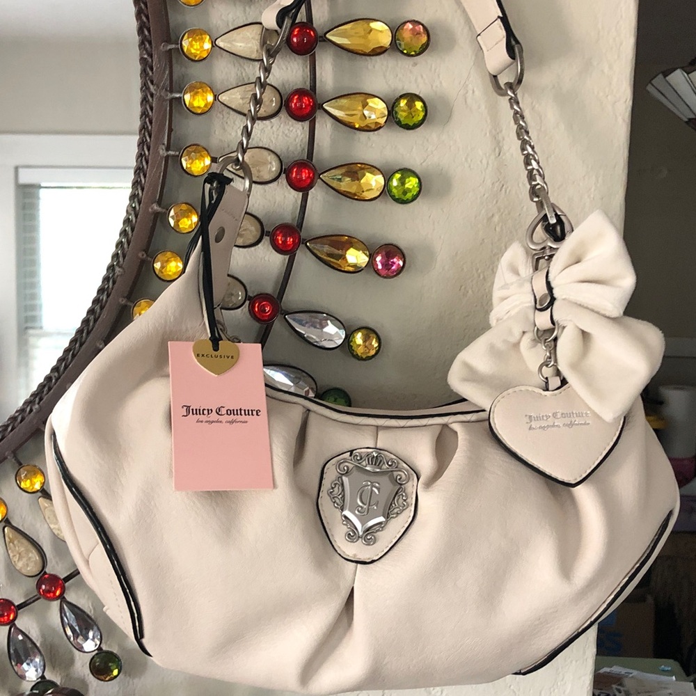 NWT Juicy Couture Juicy Romance Hobo Bag w/Bow & Heart Charm